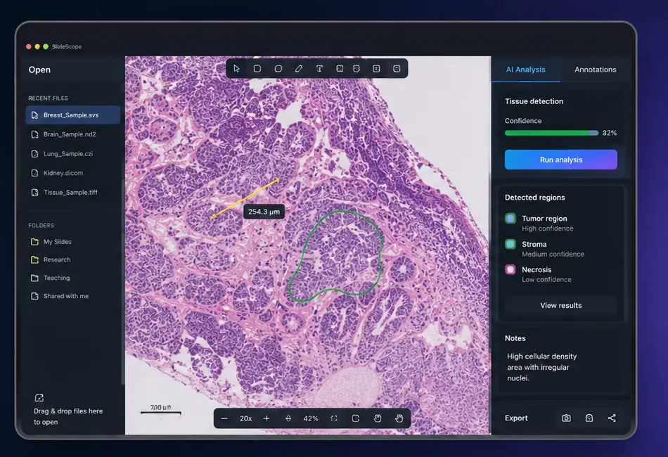 OPEN ANY MICROSCOPY SLIDE IN SECONDS.